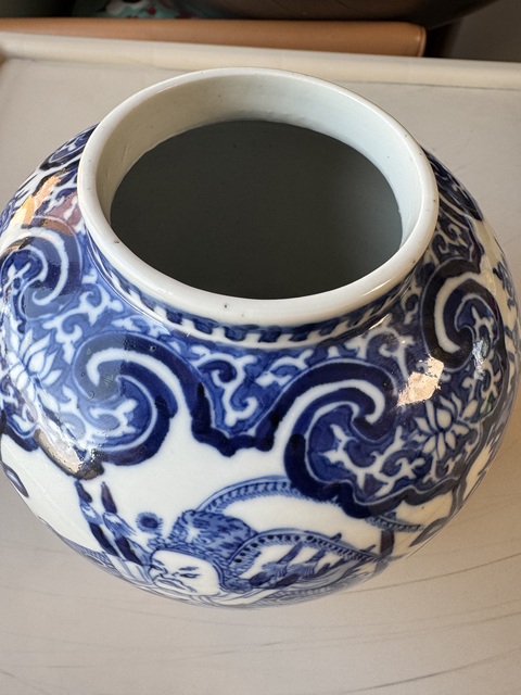 古玩陶瓷青花人物故事紋罐真品鑒賞圖