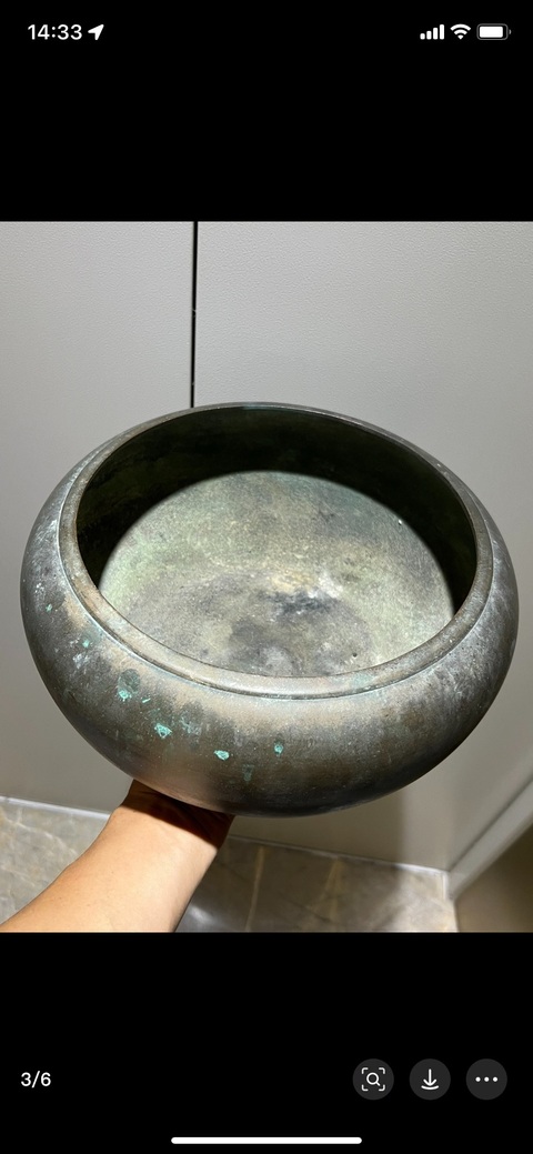古玩銅器銅缽真品鑒賞圖