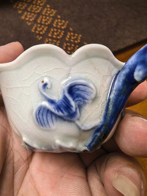 古玩陶瓷青花花形杯真品鑒賞圖