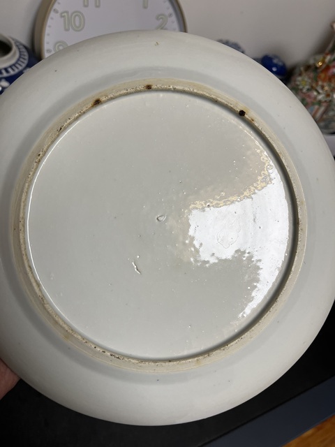 古玩陶瓷青花龍紋折腰盤真品鑒賞圖