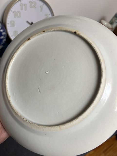 古玩陶瓷青花龍紋折腰盤真品鑒賞圖