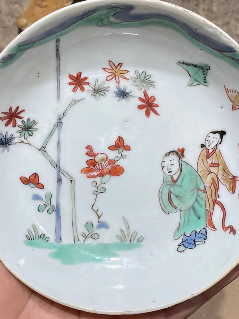 古玩陶瓷明晚期 青花人物紋盤真品鑒賞圖