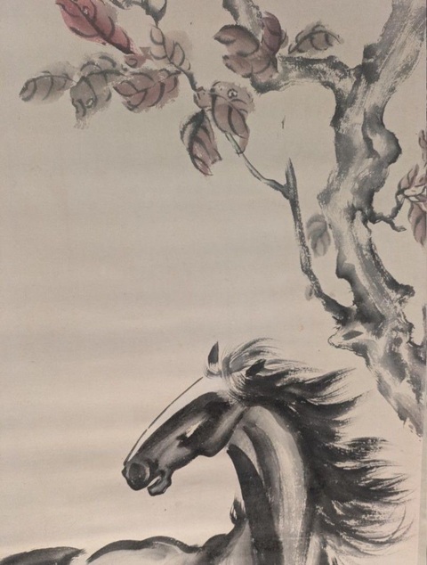 古玩字畫徐悲鴻款駿馬立妯真品鑒賞圖