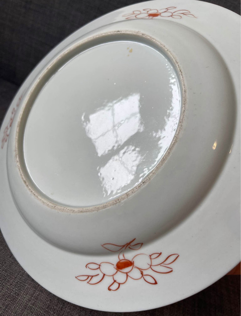 古玩陶瓷粉彩花鳥紋盤（日本瓷）真品鑒賞圖