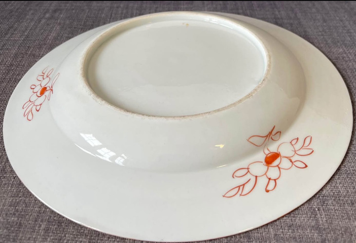 古玩陶瓷粉彩花鳥紋盤（日本瓷）真品鑒賞圖