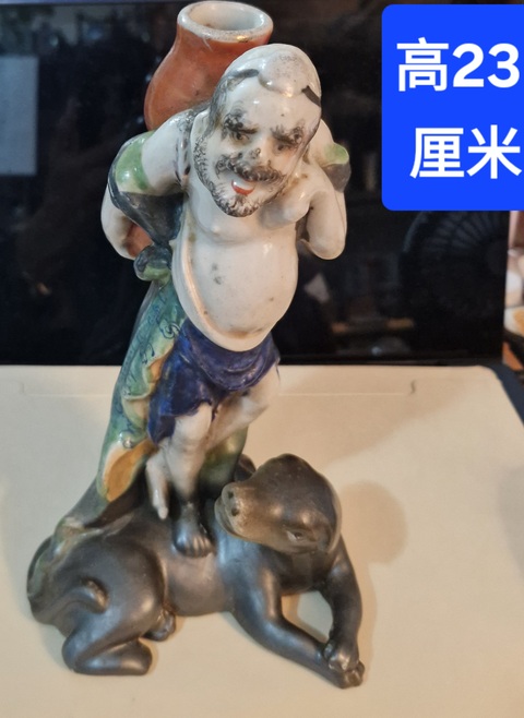 古玩陶瓷五彩人物造像真品鑒賞圖