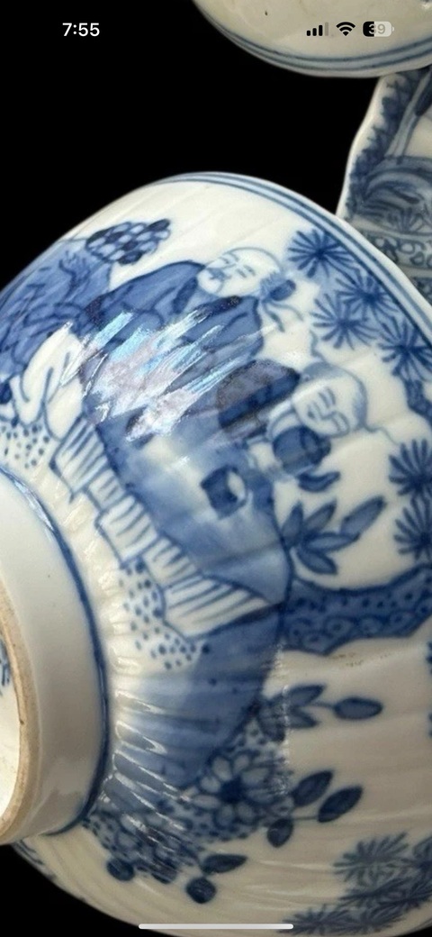 古玩陶瓷青花蓋碗真品鑒賞圖