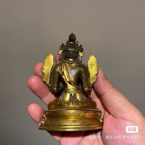 古玩銅器銅鎏金度母真品鑒賞圖