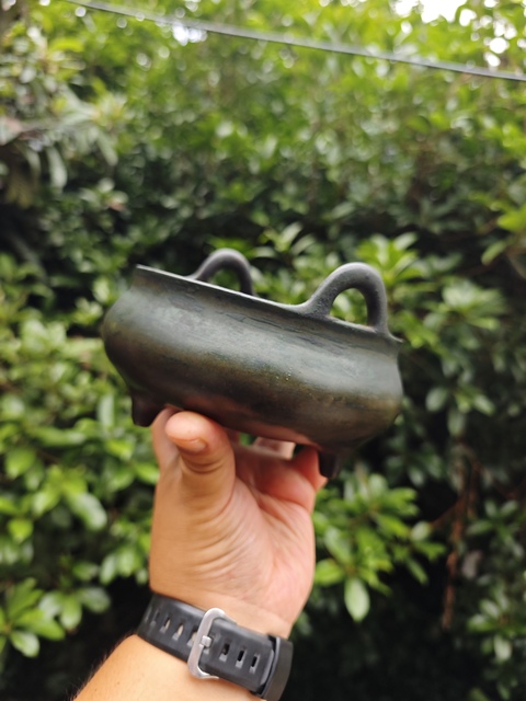 古玩銅器宣德爐 銅爐   清代沖耳三足爐拍賣，當前價格12800元