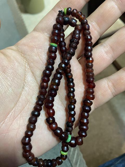 古玩玉器紅瑪瑙珠串真品鑒賞圖