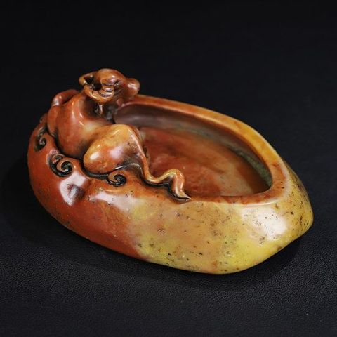 古玩玉器壽山石雕“筆洗”真品鑒賞圖