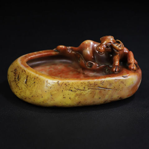 古玩玉器壽山石雕“筆洗”真品鑒賞圖