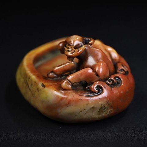 古玩玉器壽山石雕“筆洗”真品鑒賞圖