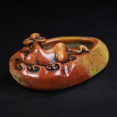 古玩玉器壽山石雕“筆洗”真品鑒賞圖