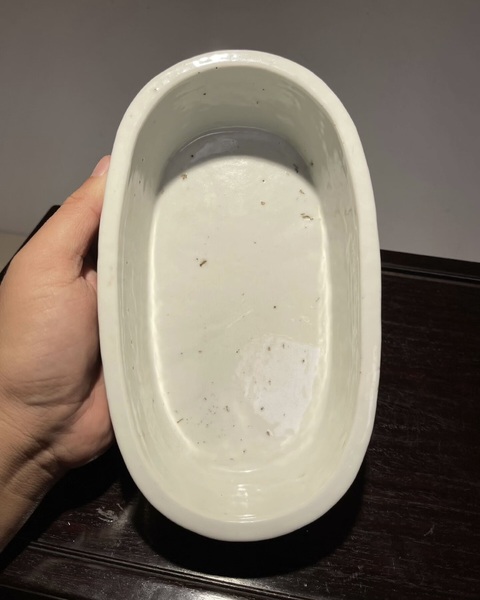 古玩陶瓷淺絳彩水仙盆真品鑒賞圖