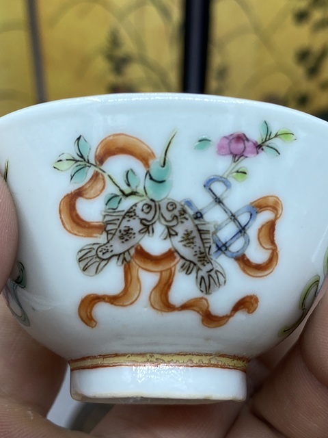 古玩陶瓷清同治時期 粉彩八寶紋仰鐘杯拍賣,當前價格2277元