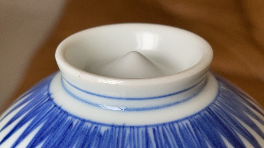 古玩陶瓷青花三多紋雞心碗真品鑒賞圖