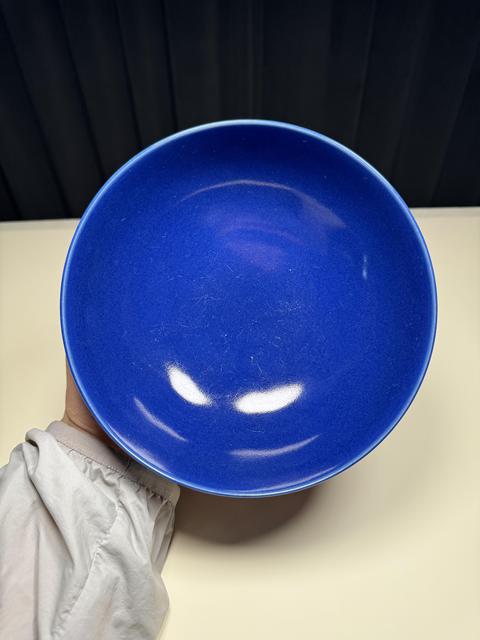 古玩陶瓷霽藍釉宮式碗真品鑒賞圖