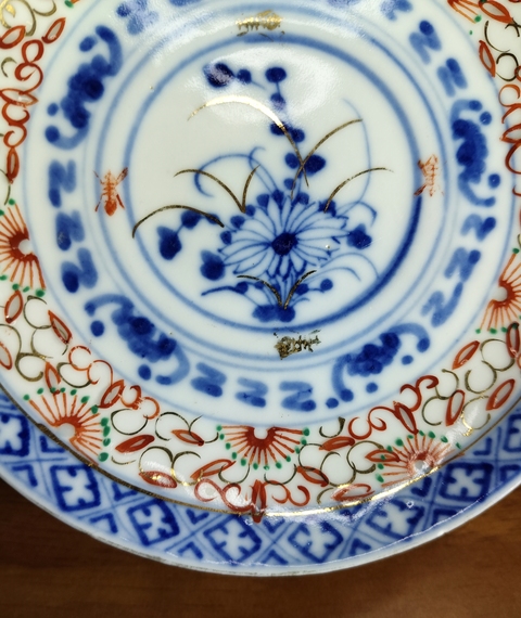 古玩陶瓷清末-青花加彩花卉紋盤拍賣,當前價格999元