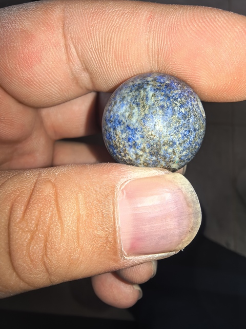 古玩玉器青金石頂珠真品鑒賞圖