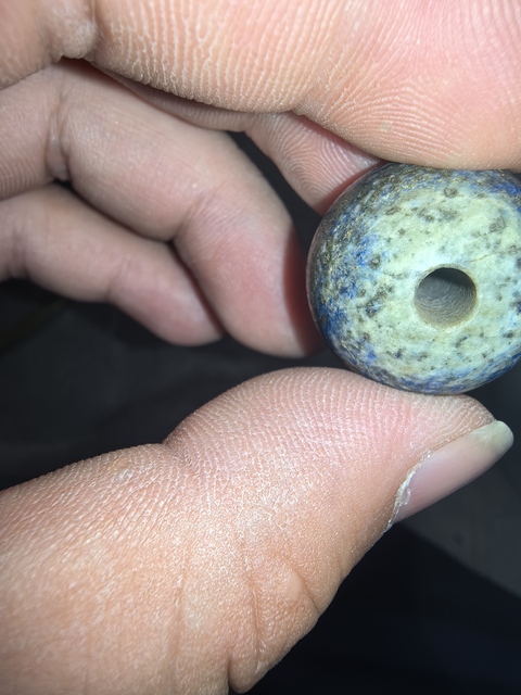 古玩玉器青金石頂珠真品鑒賞圖