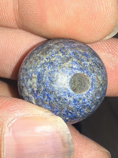 古玩玉器青金石頂珠真品鑒賞圖