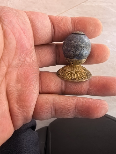 古玩玉器青金石頂珠真品鑒賞圖