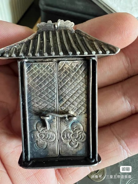 古玩雜項銀佛龕真品鑒賞圖