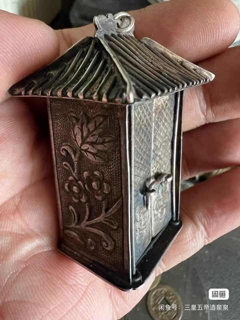 古玩雜項銀佛龕真品鑒賞圖