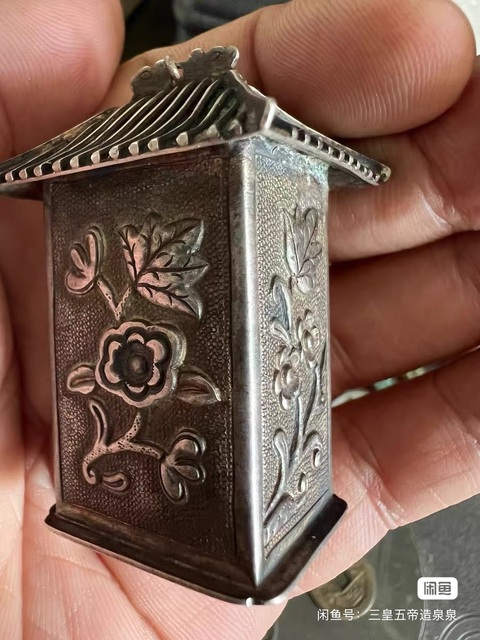 古玩雜項銀佛龕真品鑒賞圖