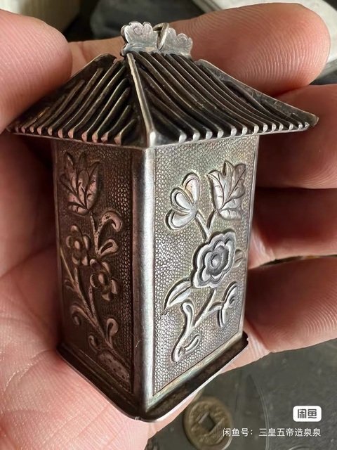 古玩雜項銀佛龕真品鑒賞圖