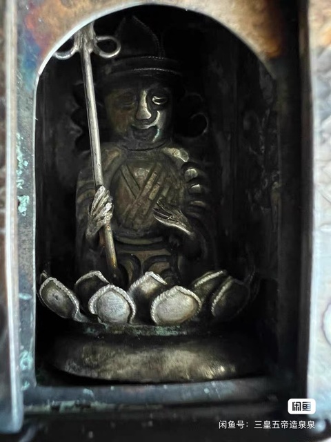 古玩雜項銀佛龕真品鑒賞圖