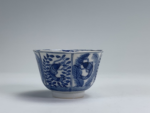 古玩陶瓷清晚期·青花魚蝦蟹紋杯拍賣，當(dāng)前價格99元