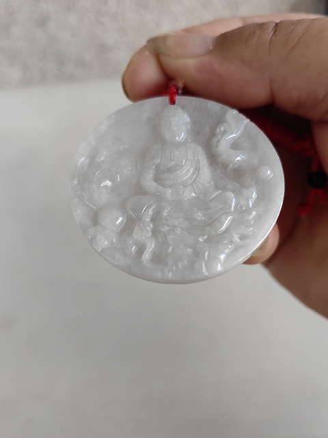 古玩玉器翡翠雕“大日如來”牌拍賣，當前價格398元