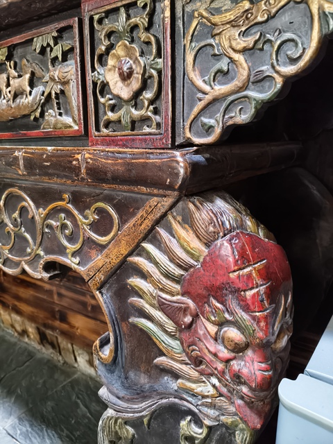 古玩雜項(xiàng)民國(guó)時(shí)期雕刻供案真品鑒賞圖