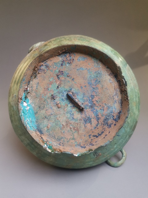 古玩銅器雙鋪首銜環耳青銅圓壺真品鑒賞圖