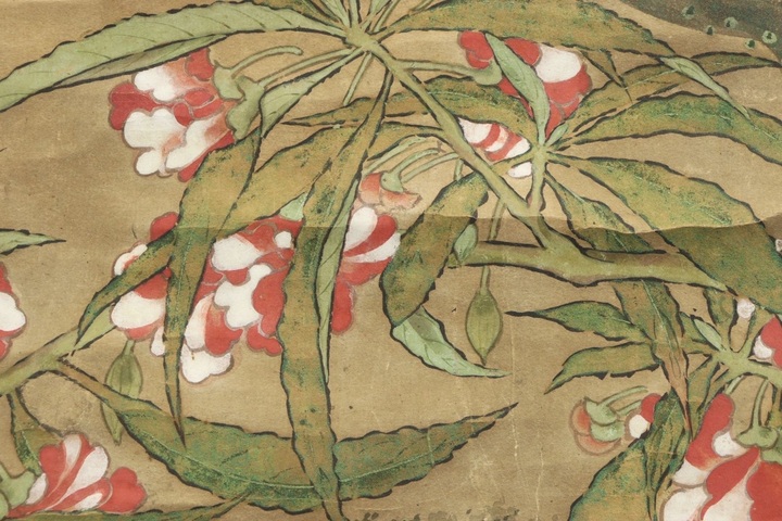 古玩字畫佚名紙本工筆芭蕉雙鳥立軸真品鑒賞圖