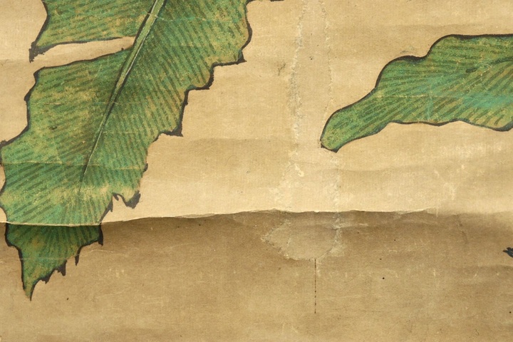 古玩字畫佚名紙本工筆芭蕉雙鳥立軸真品鑒賞圖