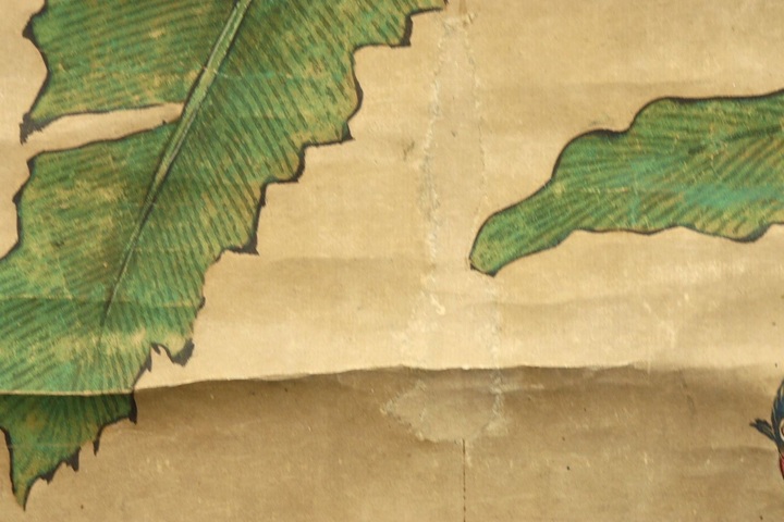 古玩字畫佚名紙本工筆芭蕉雙鳥立軸真品鑒賞圖
