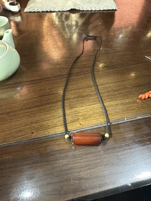 古玩玉器瑪瑙筒珠拍賣，當前價格2888元