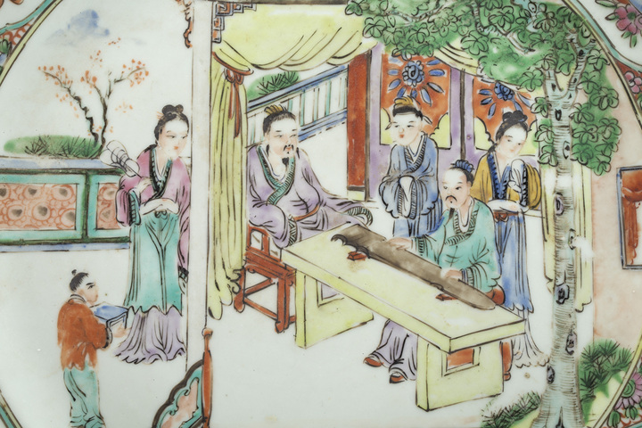 古玩陶瓷清咸豐·廣彩人物故事紋盤真品鑒賞圖