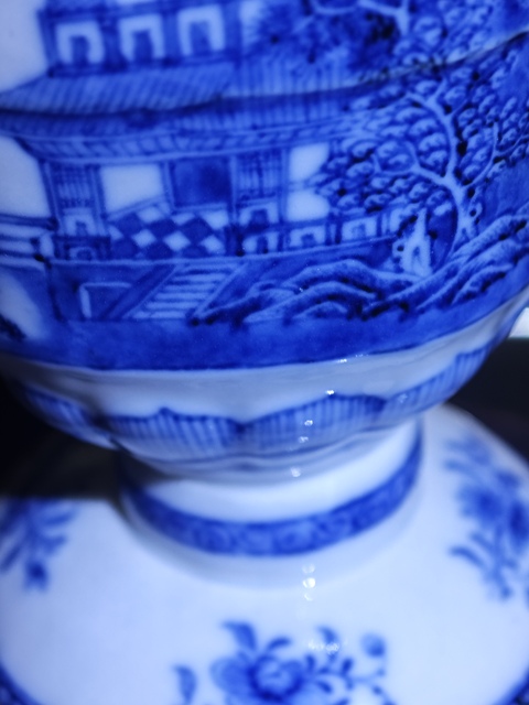 古玩陶瓷青花山水人物爵杯拍賣，當前價格2600元