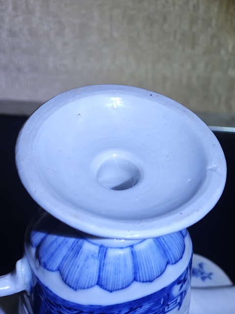 古玩陶瓷青花山水人物爵杯拍賣，當前價格2600元