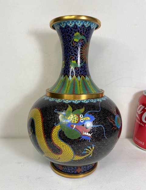 古玩銅器景泰藍瓶真品鑒賞圖