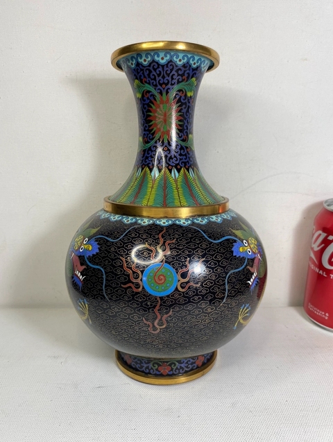 古玩銅器景泰藍瓶真品鑒賞圖