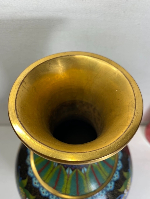 古玩銅器景泰藍瓶真品鑒賞圖