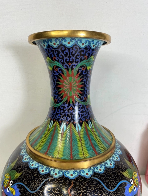 古玩銅器景泰藍瓶真品鑒賞圖