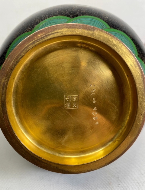 古玩銅器景泰藍瓶真品鑒賞圖