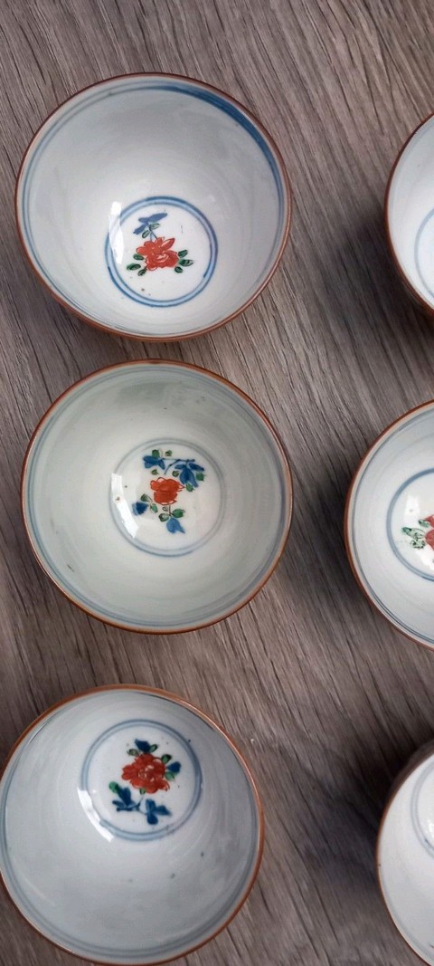 古玩陶瓷青花五彩花卉紋杯真品鑒賞圖