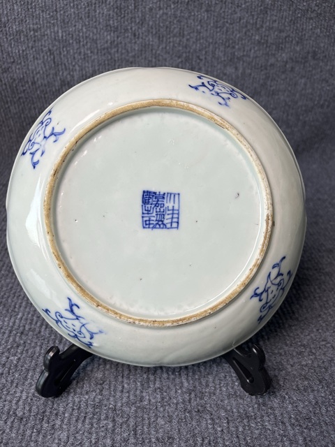 古玩陶瓷青花淡描蓮花隔盤拍賣，當前價格4888元